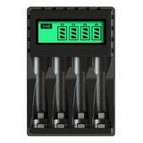 Carregador De Pilhas Inteligente 4 Slots Usb Aa/aaa Display