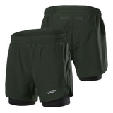 Pantalones Cortos Deportivos Para Entrenamiento, 2 En 1, Sec