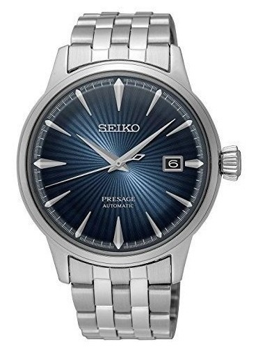 Relógio De Pulso Seiko Presage Srpb41 Com Corpo Prateado,  Analogica, Para Masculino, Fundo  Azul Cor Prateado, Agulhas Cor Prateado, Subdials De Cor Prateado, Ponteiro De Minutos/segundos Prateado, B