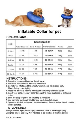Collar Isabelino Inflable - Xxl - Unidad a $180000