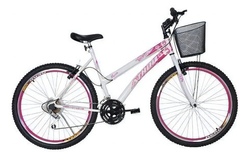 Mountain Bike Athor Bikes Musa Aro 26 18v Freio V-brakes Cor Branco/rosa