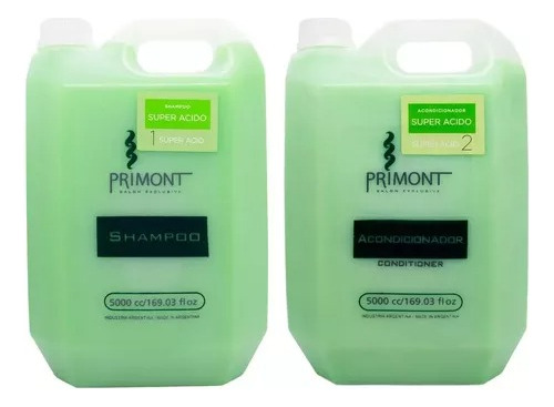 Kit Shampoo Y Acondicionador Super Acido Primont X 5000ml