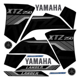 Cartela Adesiva Completa Yamaha Lander 250 Preto 2011/2022