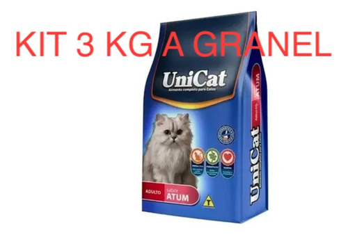 Kit 3 Kg Ração A Granel Unicat Atum Para Gatos Adultos