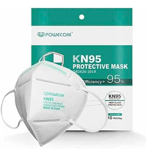 100 Cubrebocas Powecom Kn95 Gb2626-2019 Con Anti Fake Label