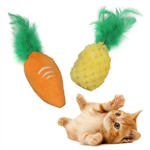 Juguete Para Gato Interactivo  Zanahoria Y Piña Premium