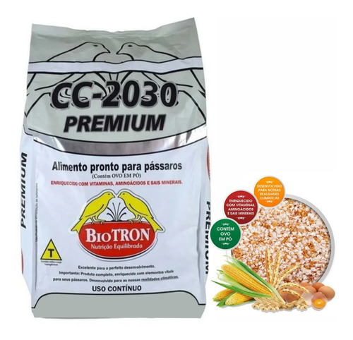 Farinhada Cc 2030 Premium 1kg Biotron Para Canários Coleiro