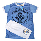 Kit Manchester City Infantil Camisa Personalizada + Bermuda