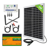 Kit Panel Solar 25w 12v Fuera De La Red Con Batería Lifepo4