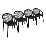 Sillones Jardin Reforzados Apilables Leblon Pack 4