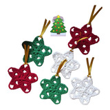 Adornos Estrellas Navideñas Colgantes Tejido Crochet X 6 Uni