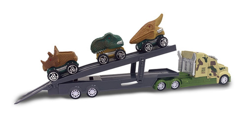 Dinosaurios Juguete Camion Transportador Autitos A Friccion