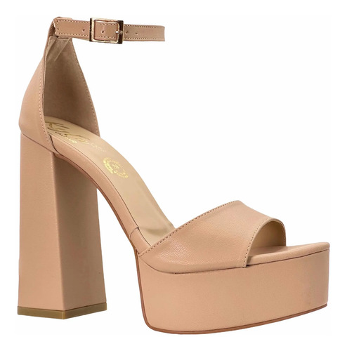 Zapatillas Plataforma Sandalia Tacón Alto Nude Dama Premium | Meses sin interés