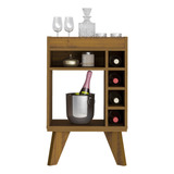 Mueble Bar 72x45cm En Mdp Con 5 Compartimientos Pino