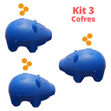 Kit 3 Cofres De Porquinho Grande Colorido De Plástico Moedas