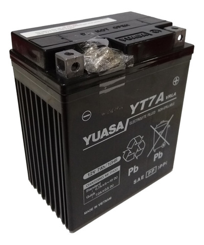 Bateria Yuasa Yt7a = Ytx7l-bs Ybr Xtz Ys 250 Gel Sti Full