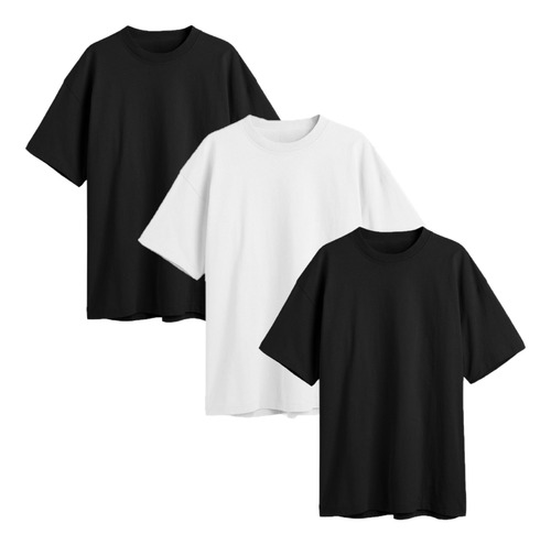 Remera Oversize - Pack X 3 - Algodon Peinado Premium - Moda