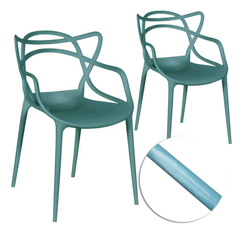 2 Cadeiras De Jantar Allegra Verde Mostruário No Estado