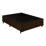 Base Cama Box Casal Suede Marrom - 138x188x39