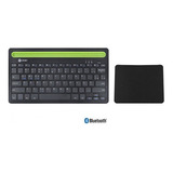Teclado Bluetooth Mini Compacto Tablet Celular + Mouse Pad