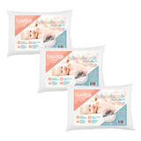 Kit Com 3 Travesseiros Infantis Baby Antissufocante Nasa