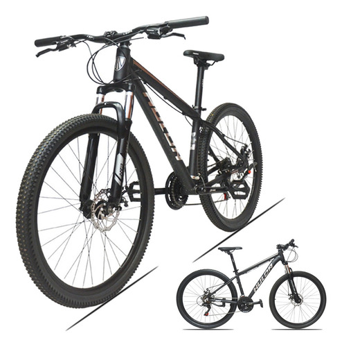Bicicleta Hulda 21v Montaña R29 Cuadro Aluminio Adulto Negro