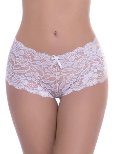 Calcinha Shorts Renda Transparente Caleçon Empina Bumbum