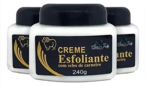 12 Creme Esfoliante Com Sebo De Carneiro 240gr Pele Renovada