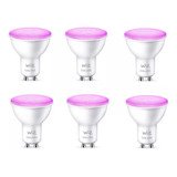 Lampara Led Wiz Wifi Color 4.7w Rgb + Blanco Gu10 X6 Unidad