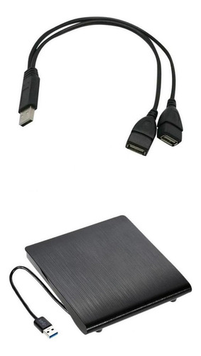 Usb3.0 Externo Odd Hdd Case + Usb 2.0 A Macho A Doble Cable