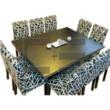 Juego Mesa Comedor Rectangular 170x130 + 10 Sillas Chenille