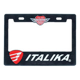 Marco Porta Placa Para Moto Negro Italika Racing C / Relieve