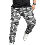 Pantalón Hombre Jogger Cargo Camuflado 