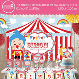 Banner Imprimible Circo Payaso Plimplim Candybar Cumpleaños