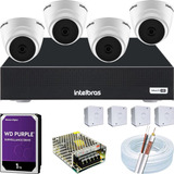 Kit 4 Cameras Intelbras Dome Vhc 1120d Dvr 4ch Hd 1tb Purple