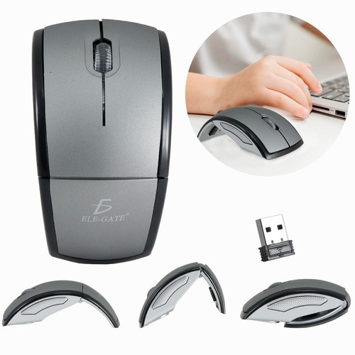 Mouse Óptico Inalámbrico Abatible Para Laptop Pc Con Usb