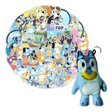 50 Pegatinas - Stickers -  Estilo Serie Animada Bluey