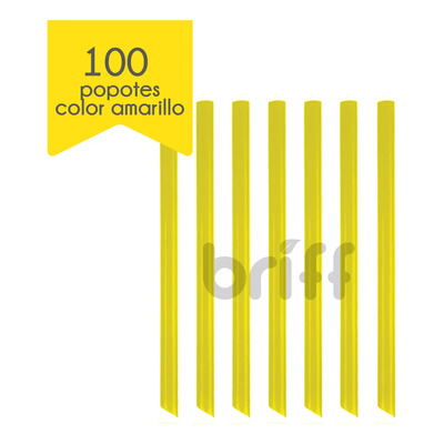 Briff Tapioca 100 22cm Popotes Para Tapioca Biodegradable A Base De Planta Color Amarillo | MercadoLibre