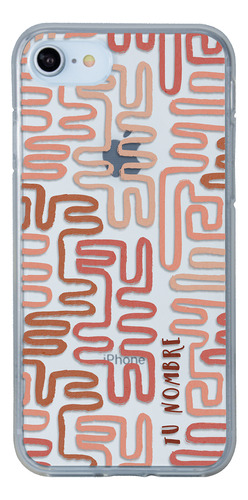 Funda Para iPhone Para Mujer Líneas Abstracto Con Tu Nombre