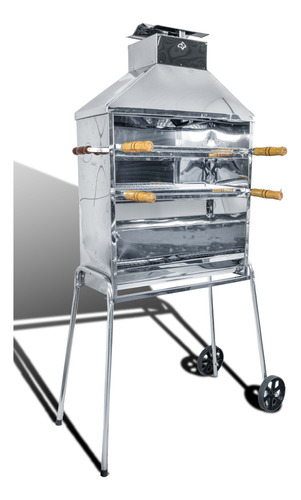 Carrinho Churrasco Espetinho Churrasqueira Inox 2 Grelhas