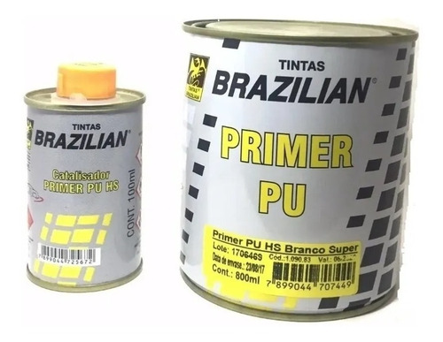 Primer / Fundo Automotivo Pu Branco Super Brazilian 900 Ml