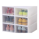 Pack 6 Caja De Zapatos Organizadora Transparente Cajones