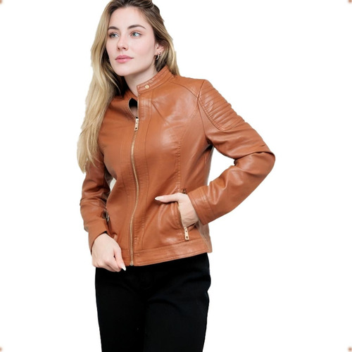 Jaqueta Casaco Feminino Couro Blusa Inverno Frio Impermeavel