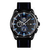 Reloj Hombre Seger 9181 Original Eeuu Sport Casual Elegante Color De La Malla Negro/azul