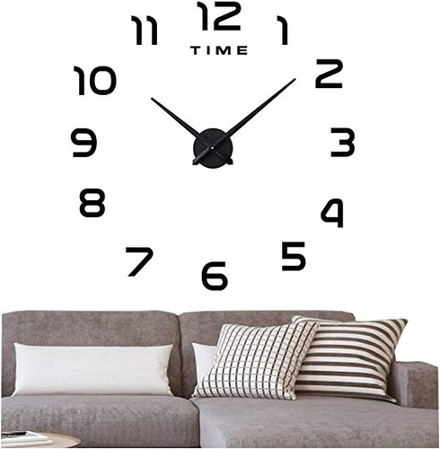 Reloj De Pared 3d Grande Números Negros