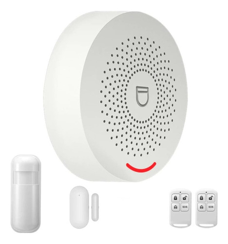 Kit Alarma Wifi + 1 Sensor Movimiento +1 Puerta +2 Controles