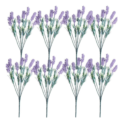 Kit 8 Galhos Flor Lavanda Lilás Artificial Decorativa 