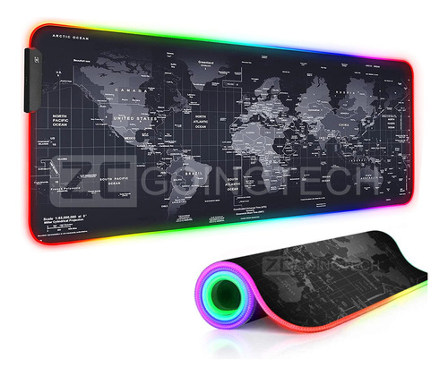 Mouse Pad Luz Led Rgb Computadora Gamer Antideslizante 80x30