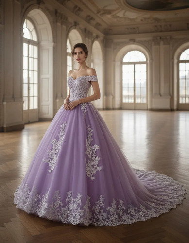 Vestido De Quinceañera Cola Cauda Lila Barato Nuevos | Meses sin interés