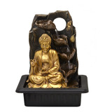 Fonte Decorativa Em Resina Buda Dourado - 110v